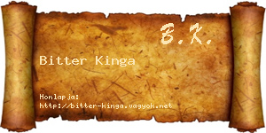 Bitter Kinga névjegykártya