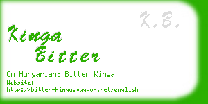 kinga bitter business card